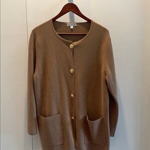 J. Crew Women's Brown Cardigan with Gold Buttons